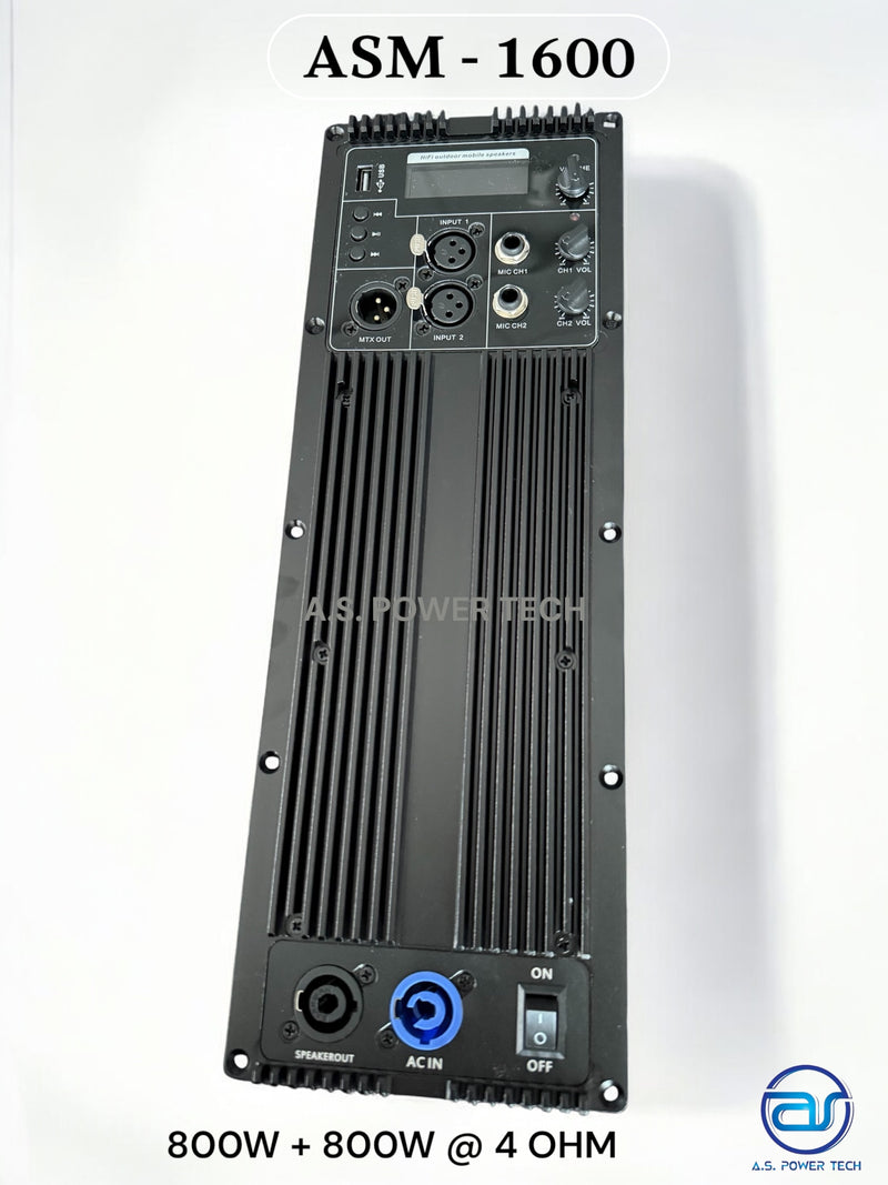 โมดูล Active 2 CH สำหรับยึดใส่ร่วมกับตู้ลำโพง A.S. POWER TECH รุ่น ASM-1600 (ราคา/ตัว)