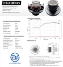 ยูนิตเสียงแหลมแม่เหล็ก NEO พร้อมปากลำโพง 4" ยี่ห้อ A.S. POWER TECH  รุ่น HF025 (ราคา/ตัว)