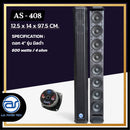 ตู้ลำโพง Column ไม้อัดตราภูเขา ( พร้อมดอก ) ขนาดดอก 4" รุ่น AS - 408 (ราคา/ใบ) *ราคาไม่รวมค่าส่ง*