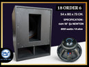 ตู้ลำโพง Sub Woofer ไม้อัดตราภูเขา (พร้อมดอก) ขนาดดอก 18" รุ่น 18 ORDER 6 (ราคา/ใบ) *ราคาไม่รวมค่าส่ง*