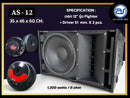 ตู้ลำโพงแขวน Line Array ไม้อัดตราภูเขา (พร้อมดอก) ขนาดดอก 12" รุ่น AS - 12 (ราคา/ใบ) *ราคาไม่รวมค่าส่ง*