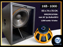 ตู้ลำโพง Sub Woofer ไม้อัดตราภูเขา (พร้อมดอก) ขนาดดอก 18" รุ่น 18B - 1000 (ราคา/ใบ) *ราคาไม่รวมค่าส่ง*