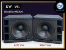 ตู้ลำโพง Sub Woofer ไม้อัดตราภูเขา (พร้อมดอก) ขนาดดอก 15" รุ่น KW - 151 (ราคา/ใบ) *ราคาไม่รวมค่าส่ง*
