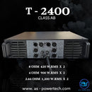 เพาเวอร์แอมป์ 2 CH  A.S. POWER TECH รุ่น T-2400 *ราคาไม่รวมค่าส่ง*