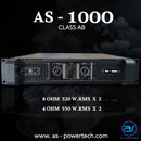 เพาเวอร์แอมป์ 2 CH มีครอสในตัว ! A.S. POWER TECH รุ่น AS - 1000 *ราคาไม่รวมค่าส่ง*