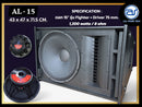ตู้ลำโพงแขวน Line Array ไม้อัดตราภูเขา (พร้อมดอก) ขนาดดอก 15" รุ่น AL - 15 (ราคา/ใบ) *ราคาไม่รวมค่าส่ง*