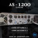 เพาเวอร์แอมป์ 2 CH มีครอสในตัว ! A.S. POWER TECH รุ่น AS - 1200 *ราคาไม่รวมค่าส่ง*