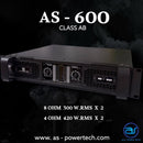 เพาเวอร์แอมป์ 2 CH มีครอสในตัว ! A.S. POWER TECH รุ่น AS - 600 *ราคาไม่รวมค่าส่ง*