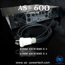 เพาเวอร์แอมป์ 2 CH มีครอสในตัว ! A.S. POWER TECH รุ่น AS - 600 *ราคาไม่รวมค่าส่ง*
