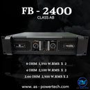 เพาเวอร์แอมป์ 2 CH A.S. POWER TECH รุ่น FB-2400 *ราคาไม่รวมค่าส่ง*