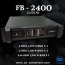 เพาเวอร์แอมป์ 2 CH A.S. POWER TECH รุ่น FB-2400 *ราคาไม่รวมค่าส่ง*