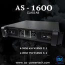 เพาเวอร์แอมป์ 2 CH มีครอสในตัว ! A.S. POWER TECH รุ่น AS - 1600 *ราคาไม่รวมค่าส่ง*