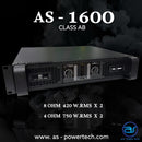 เพาเวอร์แอมป์ 2 CH มีครอสในตัว ! A.S. POWER TECH รุ่น AS - 1600 *ราคาไม่รวมค่าส่ง*