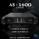 เพาเวอร์แอมป์ 2 CH มีครอสในตัว ! A.S. POWER TECH รุ่น AS - 1600 *ราคาไม่รวมค่าส่ง*