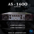 เพาเวอร์แอมป์ 2 CH มีครอสในตัว ! A.S. POWER TECH รุ่น AS - 1600 *ราคาไม่รวมค่าส่ง*