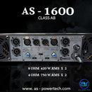 เพาเวอร์แอมป์ 2 CH มีครอสในตัว ! A.S. POWER TECH รุ่น AS - 1600 *ราคาไม่รวมค่าส่ง*