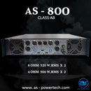 เพาเวอร์แอมป์ 2 CH มีครอสในตัว ! A.S. POWER TECH รุ่น AS - 800 *ราคาไม่รวมค่าส่ง*