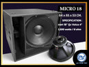 ตู้ลำโพง Sub Woofer ไม้อัดตราภูเขา (พร้อมดอก) ขนาดดอก 18" รุ่น MICRO 18  (ราคา/ใบ) *ราคาไม่รวมค่าส่ง*